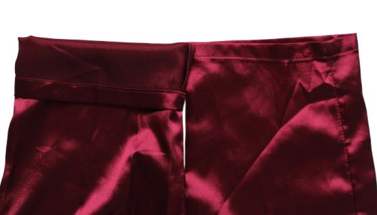 深紫红色长裤，女士修身休闲裤