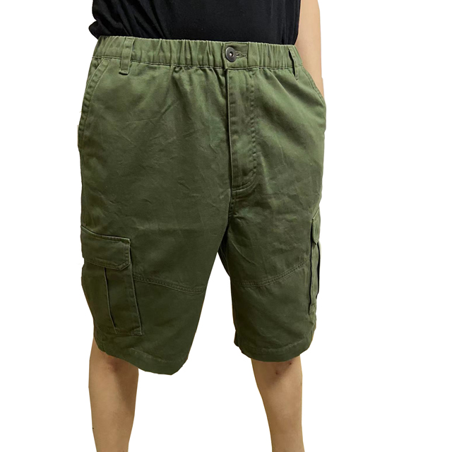男士时尚梭织棉橄榄色工装裤短裤
